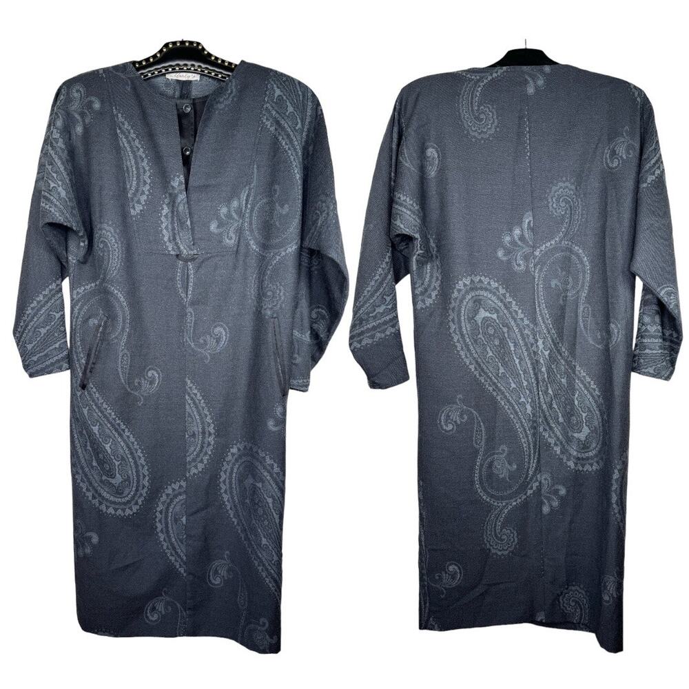 Morley’s Blue Paisley Print Wool Silk Blend Midi Dress 42